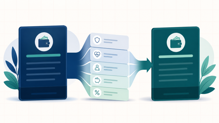 Illustration von Bruttogehalt, Abzügen und Nettogehalt im Vergleich